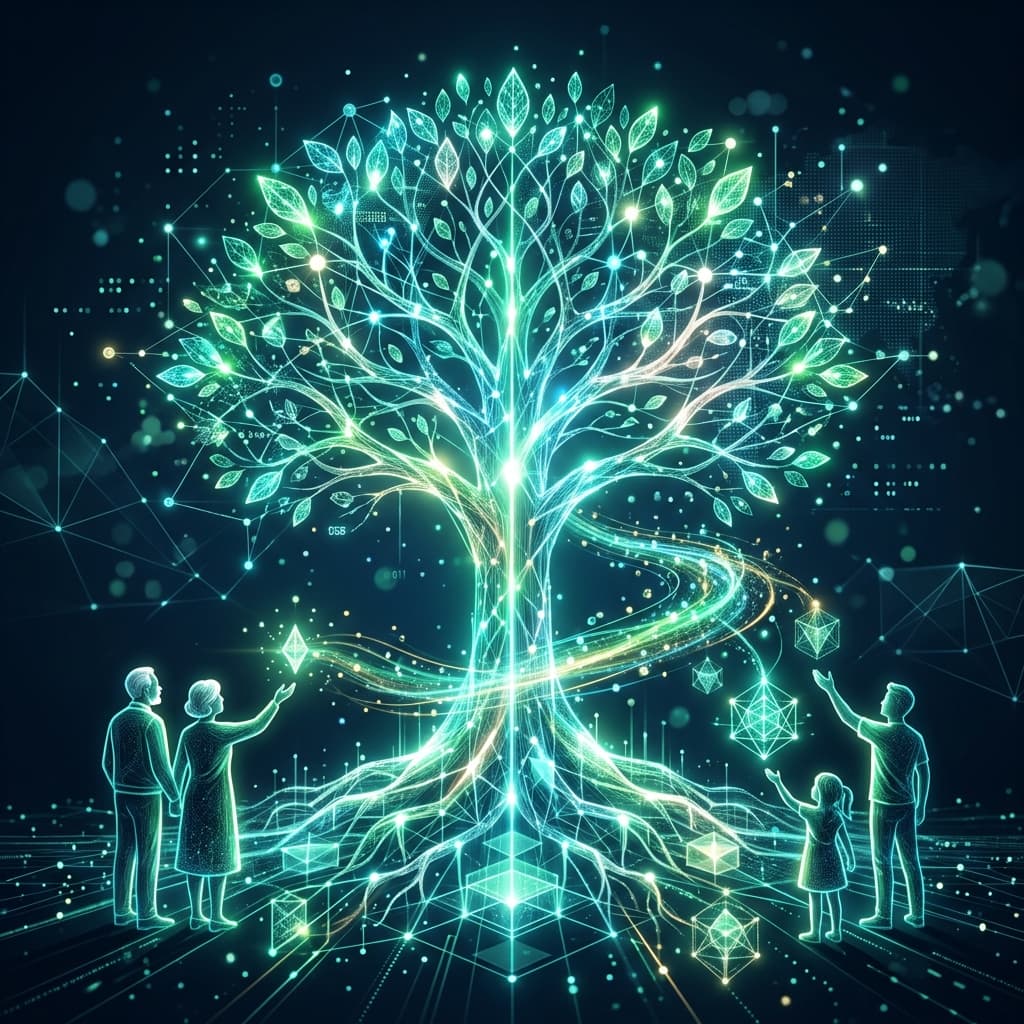 Golden glowing legacy tree